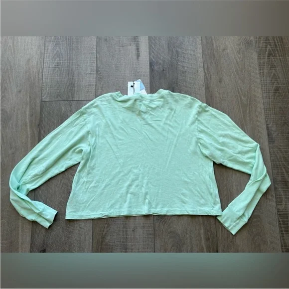 John Elliott Jersey Long Sleeve Cropped Tee in Mint Size 4/XL - Picture 8 of 9